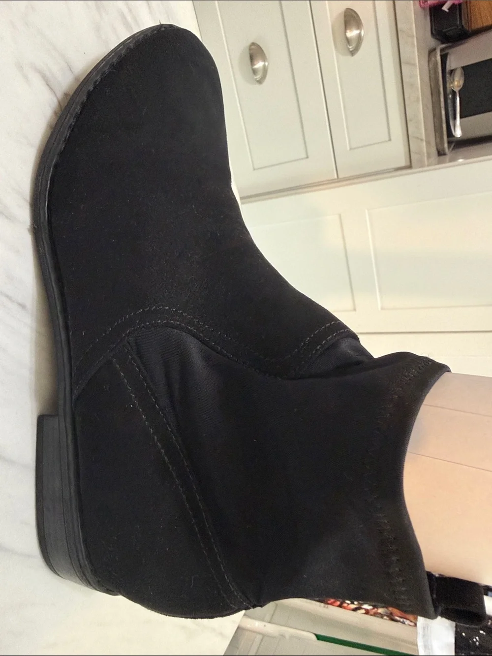 Rocket Dog Black Faux Suede Stretch Ankle Boots Women’s Size 9.5 Pull-On